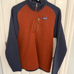 Patagonia Men's Zip-Up in Orange and Navy